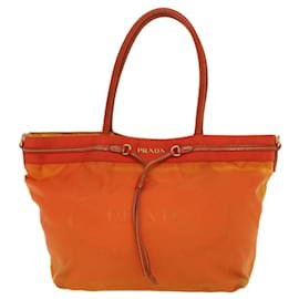 Prada-PRADA Tote Bag Nylon Arancione Auth yb156-Arancione