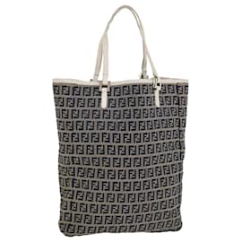 Fendi-FENDI Zucchino Canvas Sac à Main Bleu Marine 2384-8BH006-028 auth 36667-Bleu