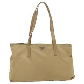 Prada-PRADA Tote Bag Nylon Beige Auth ar6825-Brown