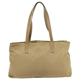 Prada-PRADA Tote Bag Nylon Beige Auth ar6825-Brown