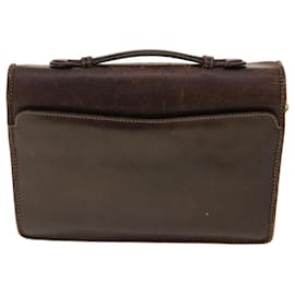 Bally-BALLY Shoulder Bag Leather Brown Auth bs4788-Brown