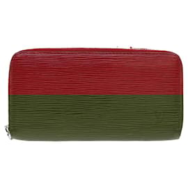 Louis Vuitton-Portefeuille Epi Louis Vuitton 4Ensemble Noir Rouge Gris LV Auth bs5094-Rouge
