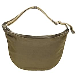 Gucci-GUCCI Sherry Line Shoulder Bag Canvas Gold Auth ac1764-Metallic