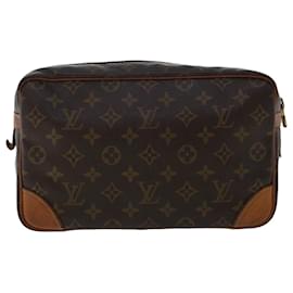 Louis Vuitton-Louis Vuitton Monogram Compiegne 28 Clutch Bag M51845 LV Auth 50452-Brown