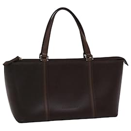 Burberry-BURBERRY Hand Bag Leather Brown Auth yb218-Brown