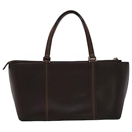 Burberry-BURBERRY Hand Bag Leather Brown Auth yb218-Brown