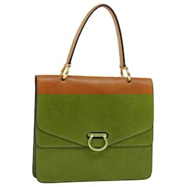 Céline-CELINE Hand Bag Leather Brown Auth bs6244-Brown
