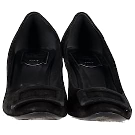 Roger Vivier-Zapatos de tacón Wede con hebilla Roger Vivier en ante negro-Negro