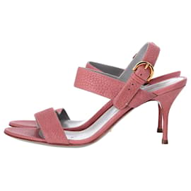 Sergio Rossi-Sergio Rossi Ankle Strap Sandals in Pink Leather-Other