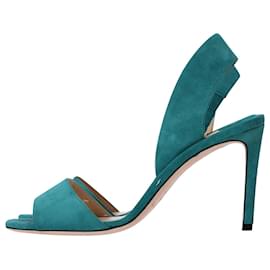 Jimmy Choo-Jimmy Choo Sheila 85 Sandals in Turquoise Suede-Other