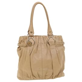Céline-CELINE Shoulder Bag Leather Beige Auth ar8683-Brown