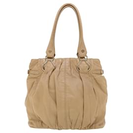 Céline-CELINE Shoulder Bag Leather Beige Auth ar8683-Brown