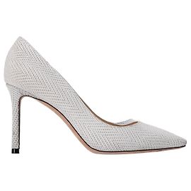 Jimmy Choo Escarpins texturés Romy en cuir blanc Blanc