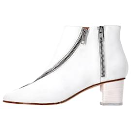 Acne-Botas con cremallera Marlie de Acne Studios en cuero blanco-Blanco