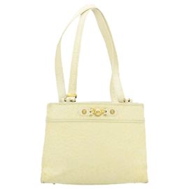 Versus Versace Gianni Versace Sonnengesicht Umhängetasche Leder Weiß Auth am051G Weiß