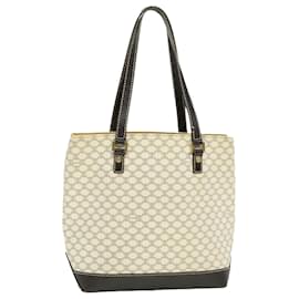Céline-CELINE Macadam Canvas Tote Bag PVC Leather White Auth fm1320-White