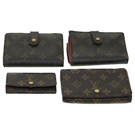 Louis Vuitton-LOUIS VUITTON Monogram Key Case Wallet 4Set LV Auth bs5099-Brown
