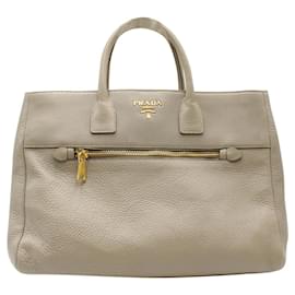 Prada-Taupe Shoulder Bag with Detachable Crossbody Strap-Other