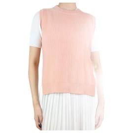 Autre Marque-Pink ribbed jumper vest - size UK 8-Pink