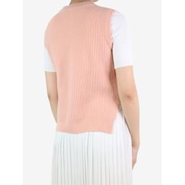 Autre Marque-Pink ribbed jumper vest - size UK 8-Pink