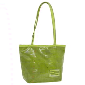 Fendi-FENDI punching Tote Bag Cuir verni Orange 2813-26731-008 Chemin d'authentification4723-Orange