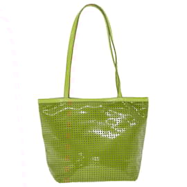 Fendi-FENDI punching Tote Bag Patent leather Orange 2813-26731-008 Auth rd4723-Orange