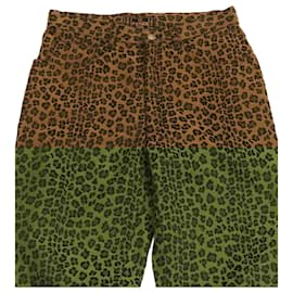 Fendi-FENDI Leopard Pattern Pants Brown Auth ar5303-Brown