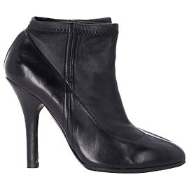 Dolce & Gabbana Bottines à talons hauts en cuir noir Noir