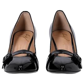 Giuseppe Zanotti-Zapatos de tacón de punta Giuseppe Zanotti en charol negro-Negro