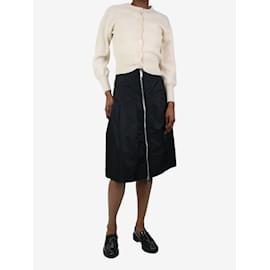 Ganni-Falda midi de nailon con detalle de cremallera en color negro - Talla UE 34-Negro
