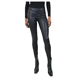 Jitrois-Black skinny zipped cuffs leather trousers - size FR 34-Black