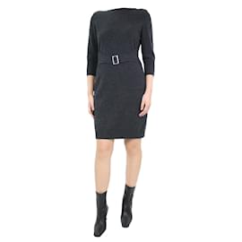 Chanel-Vestido cinza mescla de lã com cinto - tamanho FR 40-Cinza