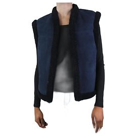 Enes Blue shearling gilet - size IT 38 Blue