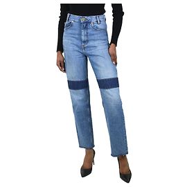 Sandro Calça jeans azul com corte alto e corte alto - tamanho FR 34 Azul