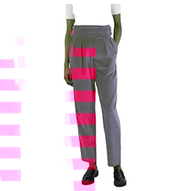 Autre Marque-Hot pink velvet pleated trousers - size UK 8-Pink