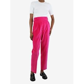 Autre Marque-Hot pink velvet pleated trousers - size UK 8-Pink