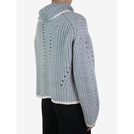 Fendi-Suéter cinza com gola redonda e mistura de seda - tamanho Reino Unido 12-Cinza