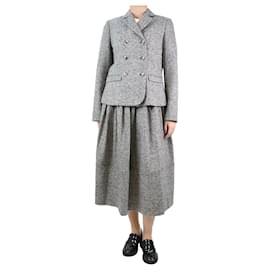 Autre Marque-Conjunto de blazer y falda de lana gris - talla UK 10-Gris
