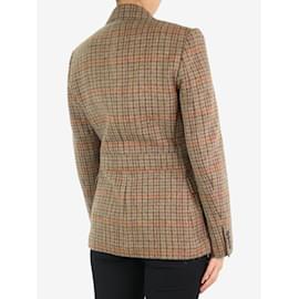 Ralph Lauren-Brown houndstooth jacket - size UK 6-Brown