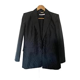 Givenchy Black Blazer Silk Wool Blend Black