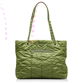 Prada-Prada Orange Tessuto Bomber Chain Tote-Orange