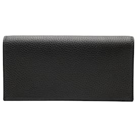 Gucci-Lange Geldbörse mit Gucci-Logo aus schwarzem Leder-Schwarz
