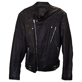 Alexander Mcqueen-Alexander Mcqueen Biker Jacket in Black Leather-Black