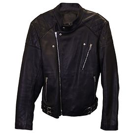 Giacca Biker Alexander Mcqueen in Pelle Nera Nero