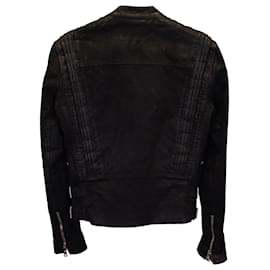 Balmain-Balmain Moto Jacket in Black Cotton-Black
