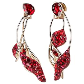Swarovski-Boucles d'oreilles pendantes en cristal Atelier Swarovski en métal doré-Doré,Métallisé