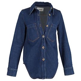 Giacca camicia Nanushka Seint in denim blu Blu Blu navy