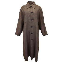 Marc by Marc Jacobs Co Prince of Wales Check Long Coat in Brown Wool  Brown