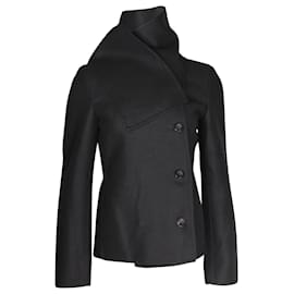 Jil Sander-Jil Sander Asymmetric Coat in Black Cashmere-Black