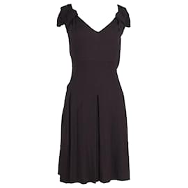Prada-Prada Midi-Kleid aus schwarzem Acetat-Schwarz